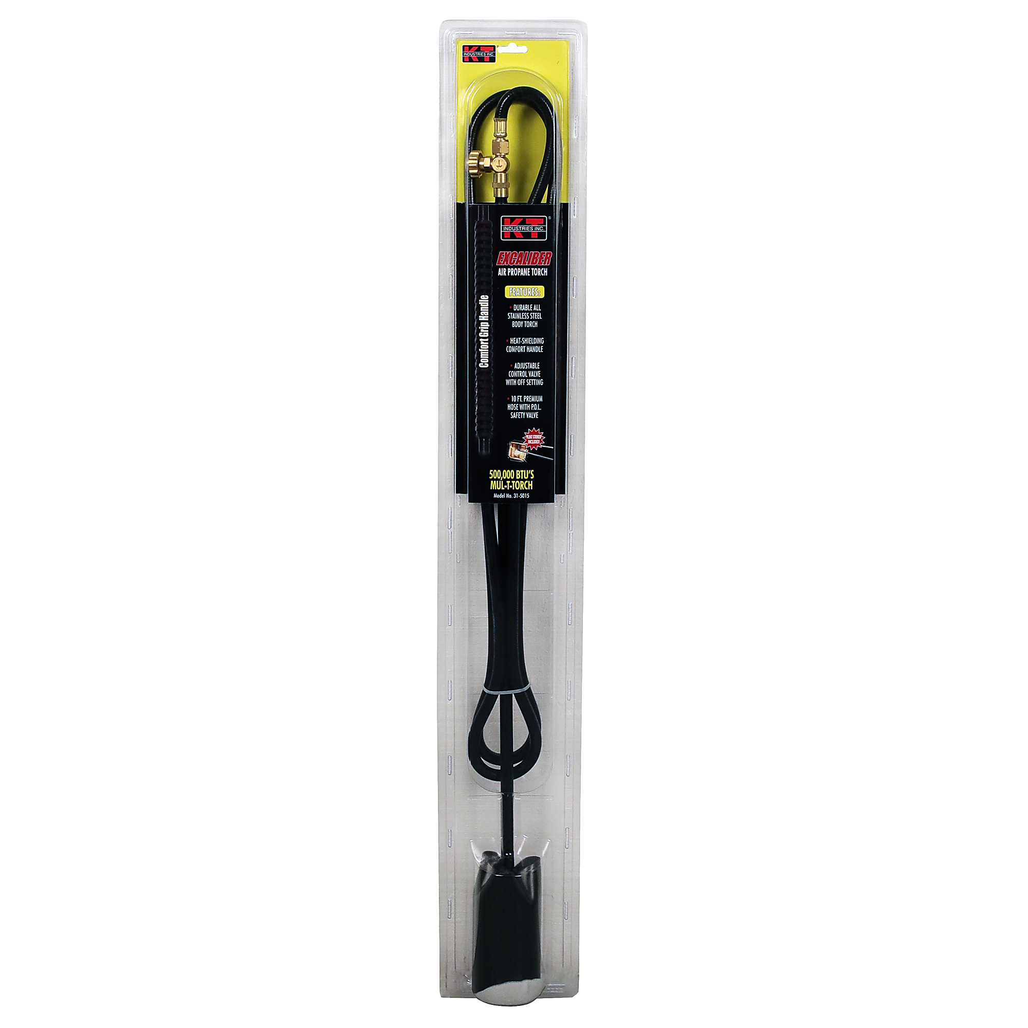 K-T Industries Air Propane Torch — 500,000 BTU, 10ft. Hose, Steel Handle, Model# 31-5015